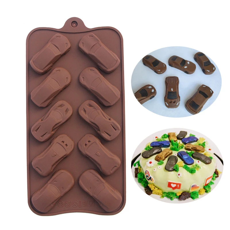 3D Car Shape Silicone Mould Chocolate Candy Jelly Pudding Ice Mold Resin Molds Cake Decoration Baking Tool