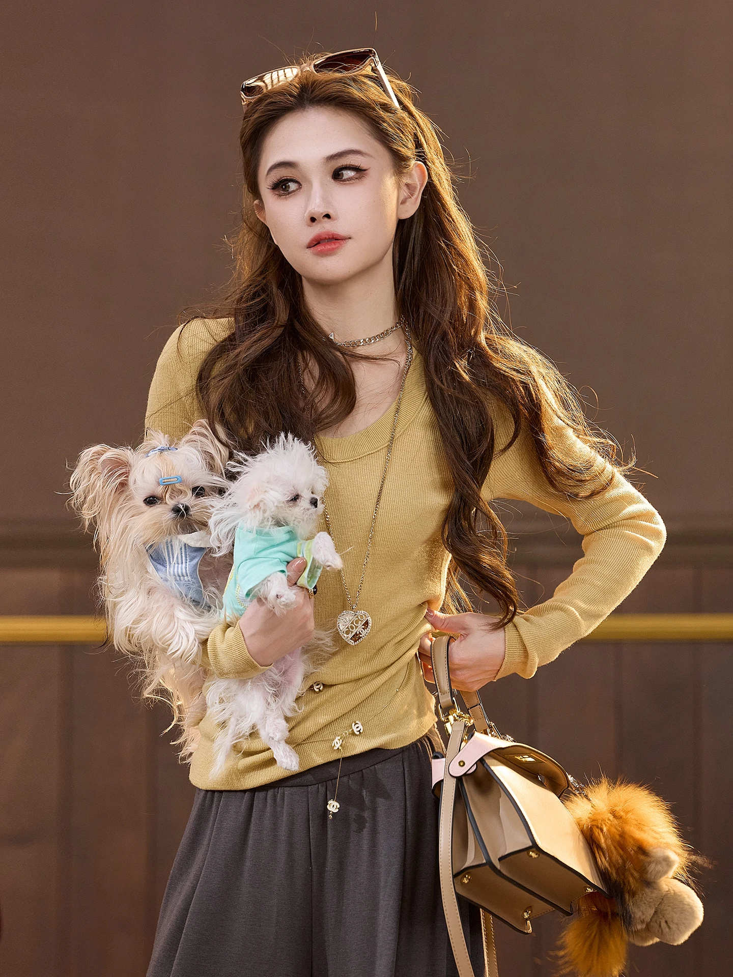 

Женский модный вязаный свитер TUNT из мягкой шерсти с U-образным вырезом, облегающий, базовый слой, 48 стежков, эффект облачной мягкости, осень-зима