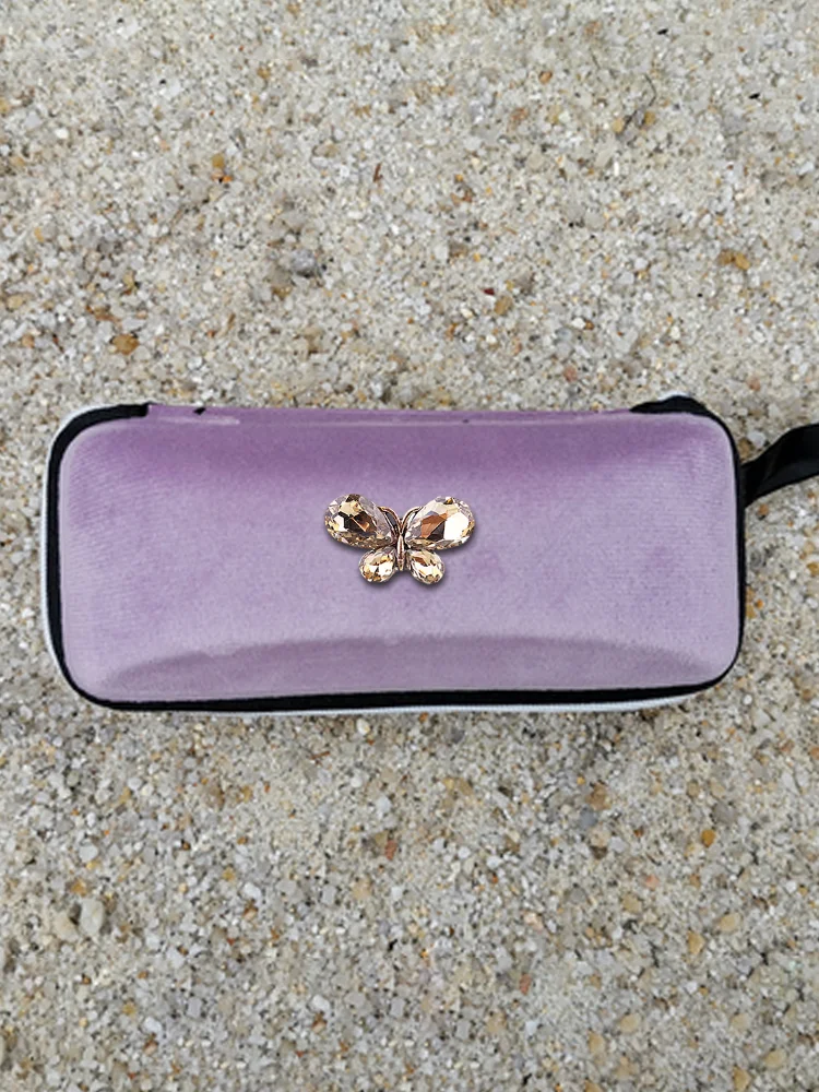 

Student Style Velvet Sunglasses Bags Box - Two-Ring Pearl Decor