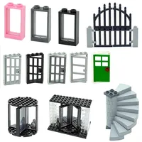 DIY City Friends Toys House MOC Parts Fence Stairs Ladder Gate Building Blocks Door Window Garden Assemble Bricks Leduo