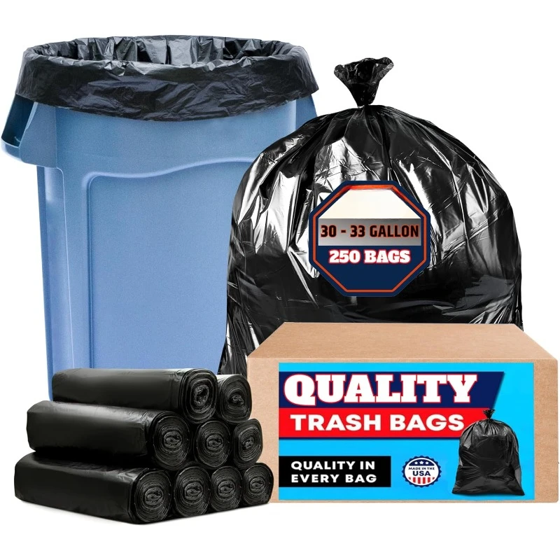 2025 30-33 Gallon Trash Bags Heavy Duty  Bags 30 Gallon - 32 Gallon - 33 Gallon- 35 Gallon. High Density Bags