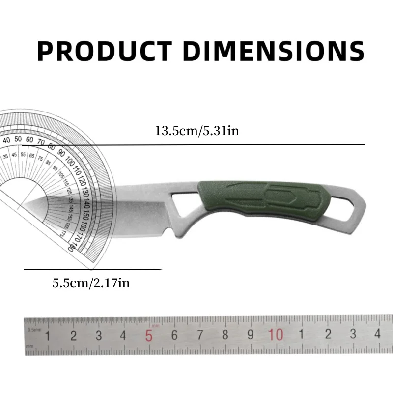 Mini Knife EDC Necklace Knife Outdoor Multi functional Neck Knife Portable Small Straight Knife Camping Knife