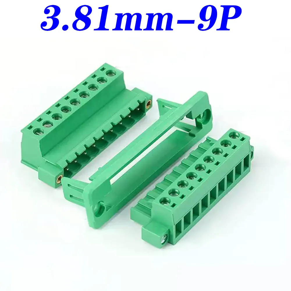 10sets through-the-wall panel Fixed 15EDGWC-3.81mm weld-free docking cable Green terminal with 15EDGWC flange insert type