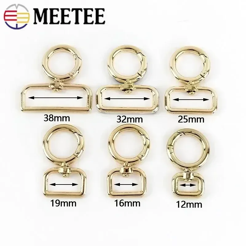 10/20Pc 12-38mm Metal Carabiner Buckle Bag Strap Snap Ring Hook Clip Trigger Spring O Rings Dog Collar Connector Clasp Accessory