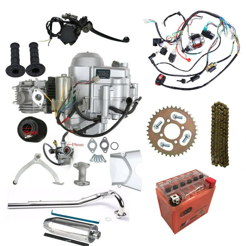 125cc Engine Motor Semi Auto 3+1 Reverse 4 Stroke Electric ATV Quad TRX90 110cc