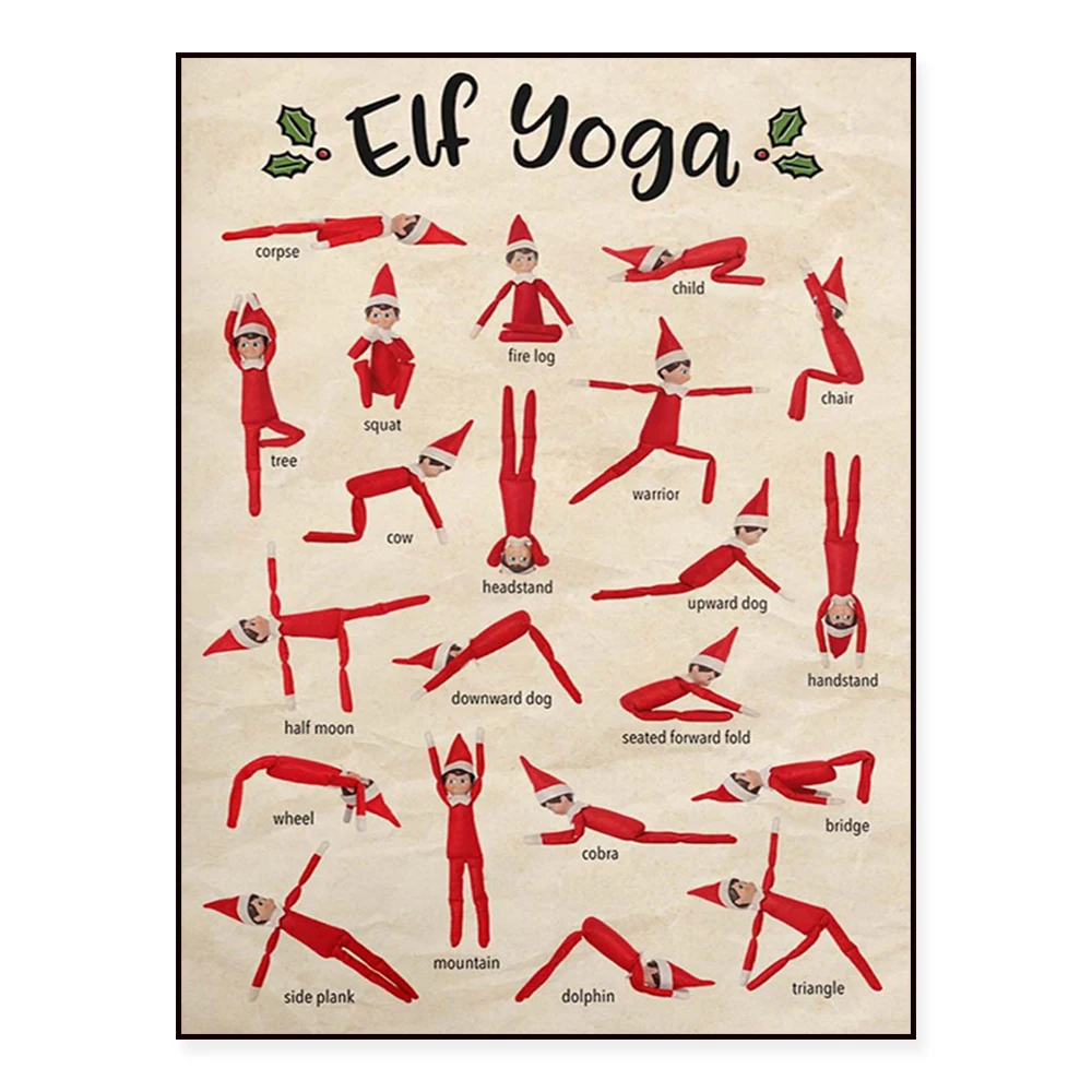 Affiche Elf Yoga Le Décor Parfait Pour Les Amoureux du Yogi Noël
