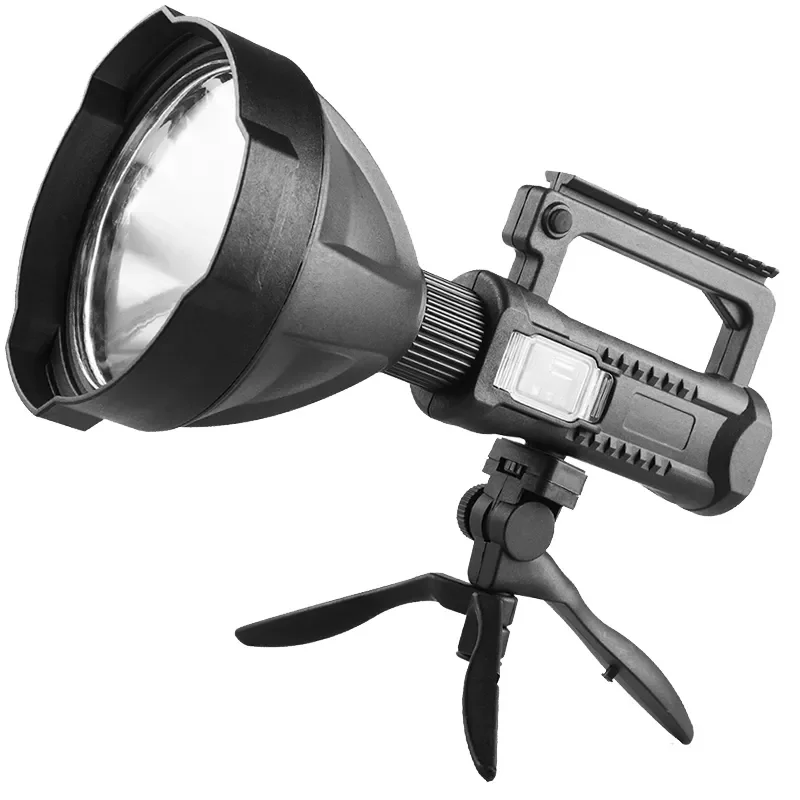 portatil poderosa lanterna led com tripe tocha caca potlight recarregavel ao ar livre holofote camping bateria usb 18650 01