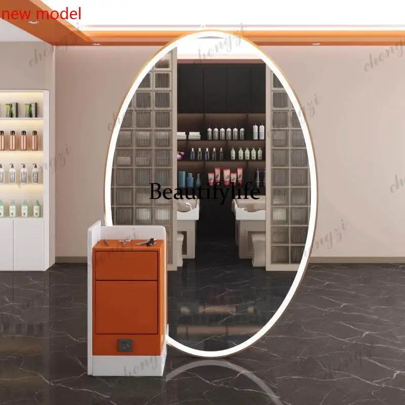 DD182Barber shop mirror table single and double-sided hairdressing, special for hair salon, hair cutting, mirror cabinet integra