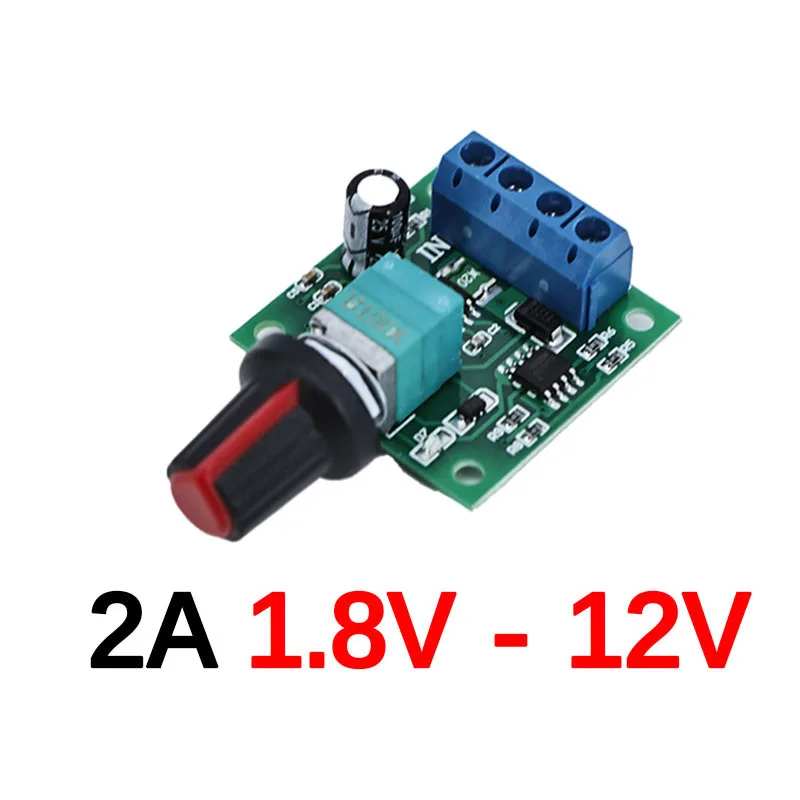 DC 2A 1.8V 3V 5V 6V 12V 30W PWM Motor Speed Controller Low Voltage Motor Speed Controller 2000ma Adjustable Drive Module S24