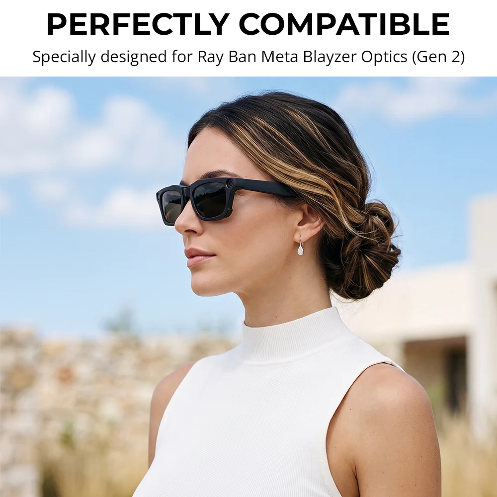 HIBLOKE Clip For Ray-Ban Meta Blayzer RW7001 50-19 Standard Smart Glasses Accessories Matte Polarized Clip Sunglasses Lenses view 4