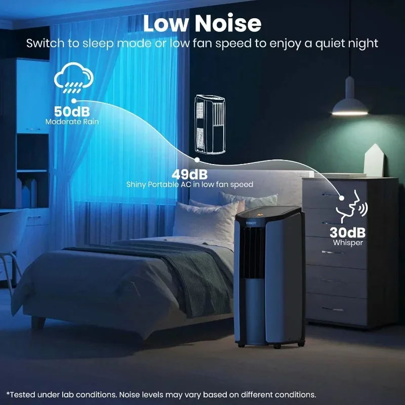 TOSOT 9,700BTU (5,000 BTU SACC) مكيف هواء محمول، تحكم ذكي واي فاي، وحدة تيار متردد مع مزيل رطوبة، مروحة