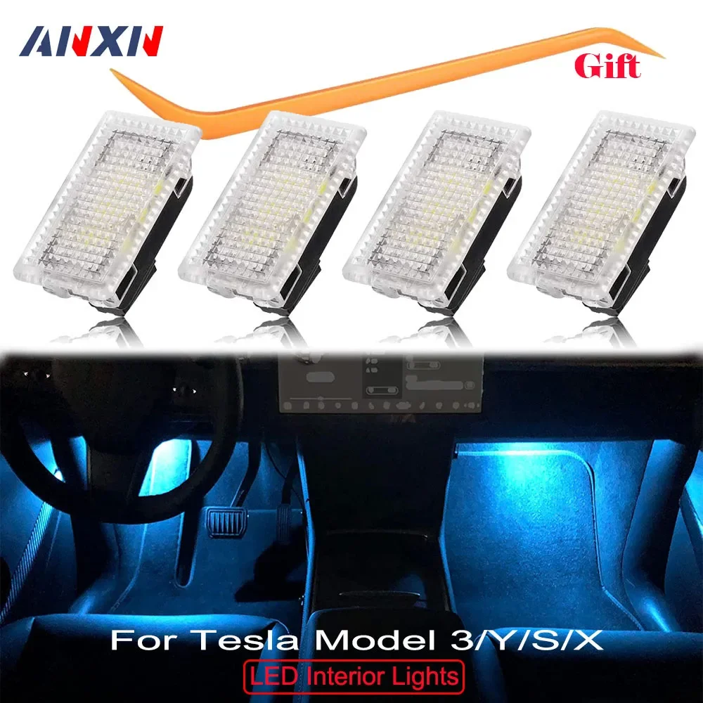 

For Tesla Model 3 Y S X Ultra-bright Interior LED Lighting Bulbs Kit Accessories Fit Trunk, Frunk, Door Puddle, Foot-Well Lights