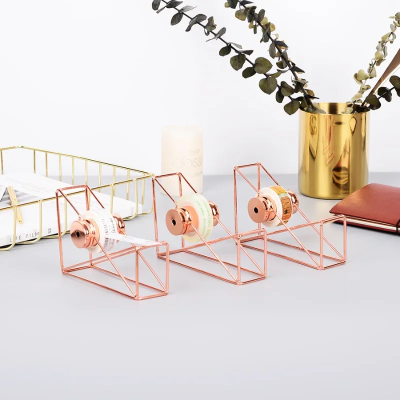 Rose Gold Tape Cutter Washi Tape Storage Organizer Cutter Stationery Office Tape Dispenser Office Supplies