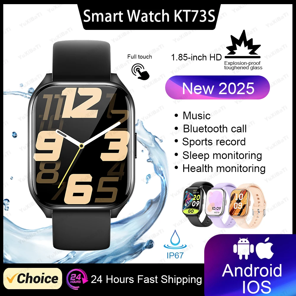 2025 New Military Smart Watch Men IP67 Outdoor Sports Fitness Tracker Health Monitor 1.85