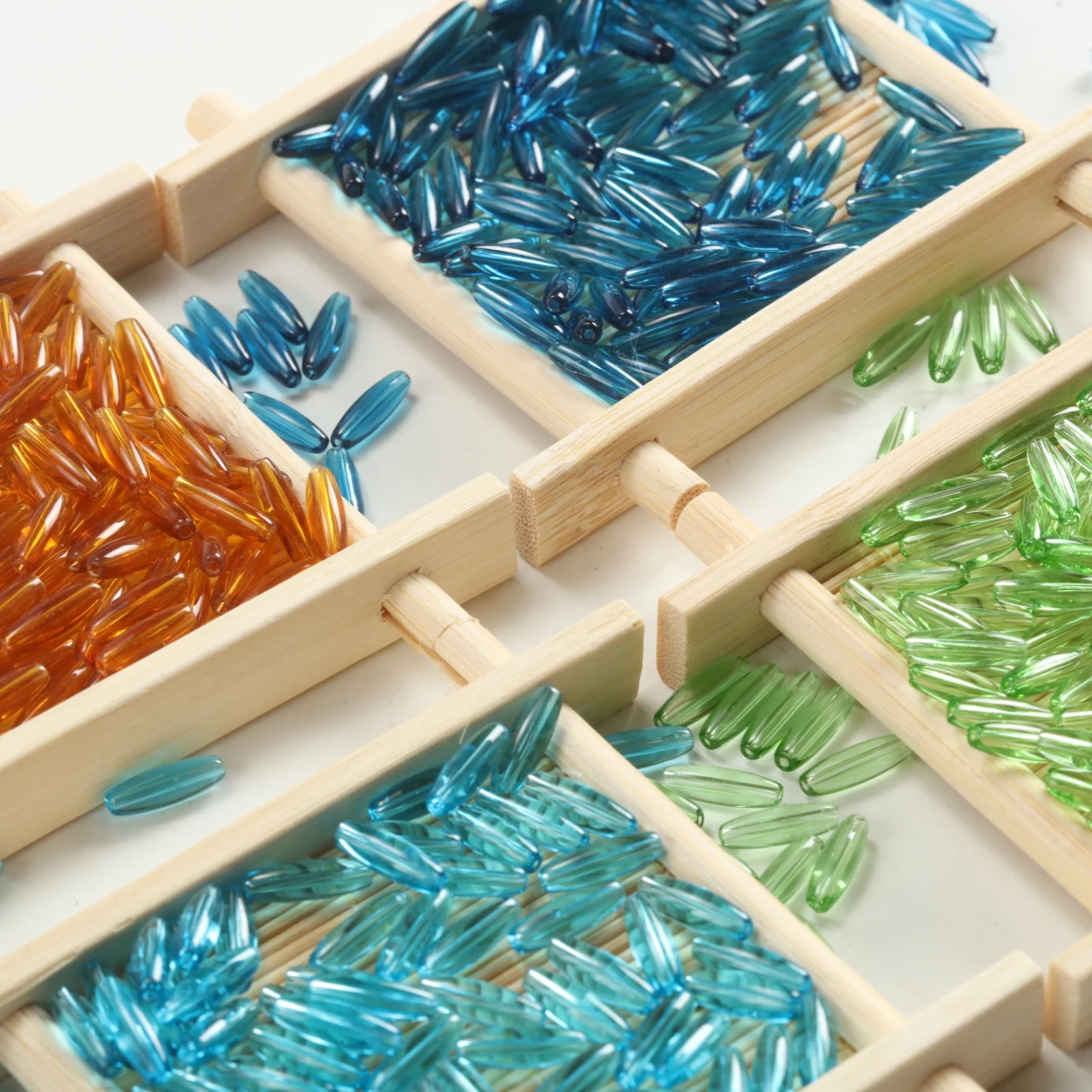 50/100pcs 3*11mm Teardrop Glass Beads Colorful Handmade Loose Spacer Beads  Waterdrop Beads for Jewelry Making DIY Finding