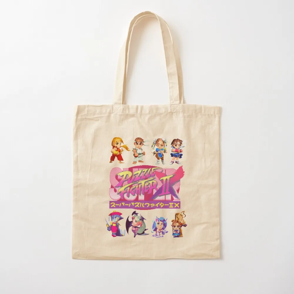 Puzzle Fighter 2 X Tote Bag canvas tote bags shopping bags foldable Canvas Tote Bag