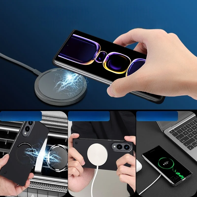 Ultradünne, rahmenlose Hülle für Samsung Galaxy S25 Edge S24 Ultra S23 Plus FE S22 Magsafe magnetische kabellose Ladegerät-Telefonabdeckung – Detail 7
