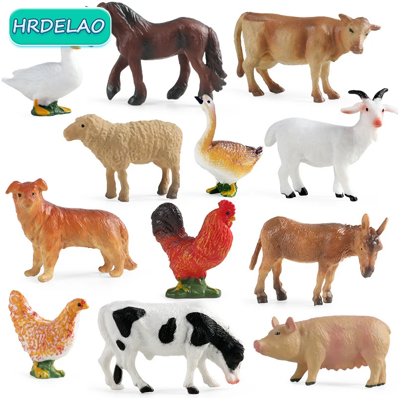 NEW Montessori Miniature Lion Shark Horse Dinosaur Animals Model Set Action Figures Figurine Zoo Education Toy for Children Gift