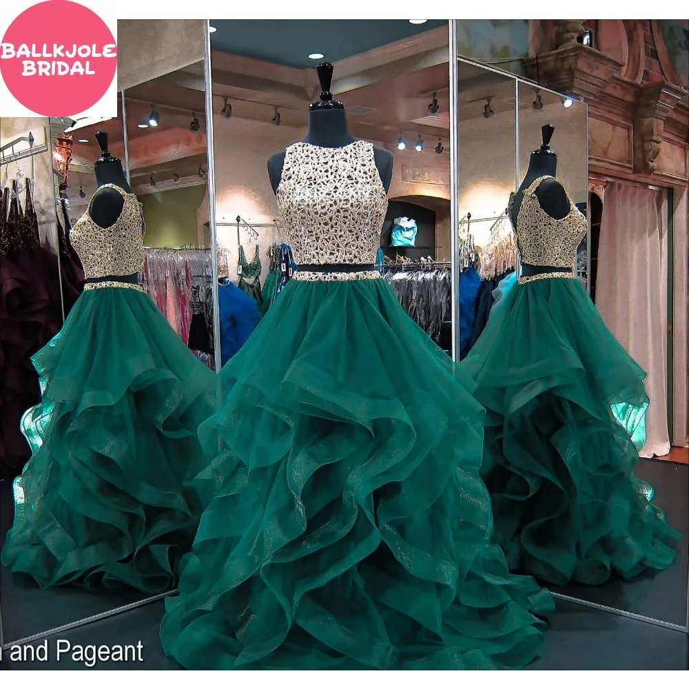 Prom Dresses 2025 For Black Girls Sparkly Rhinestone Tiered Ruffle Long Birthday Party Gowns Customized