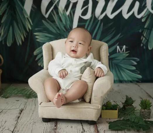 Canapé en bois massif pour nouveau-né, accessoires de photographie, pose de cent jours, accessoires de prise de vue pour bébé pleine lune