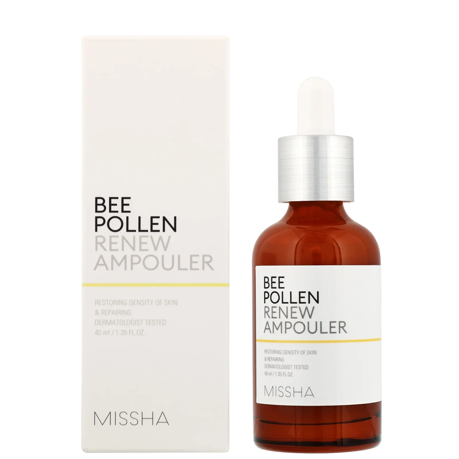 MISSHA Bee Pollen Renew Ampouler 40ml Korean Facial Serum Freckle Dark Spot Remover Skin Care Moisturizing Cream