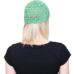 Women Summer Autumn Beanie Boho Style Hollow Crochet Handmade Skullies Hats