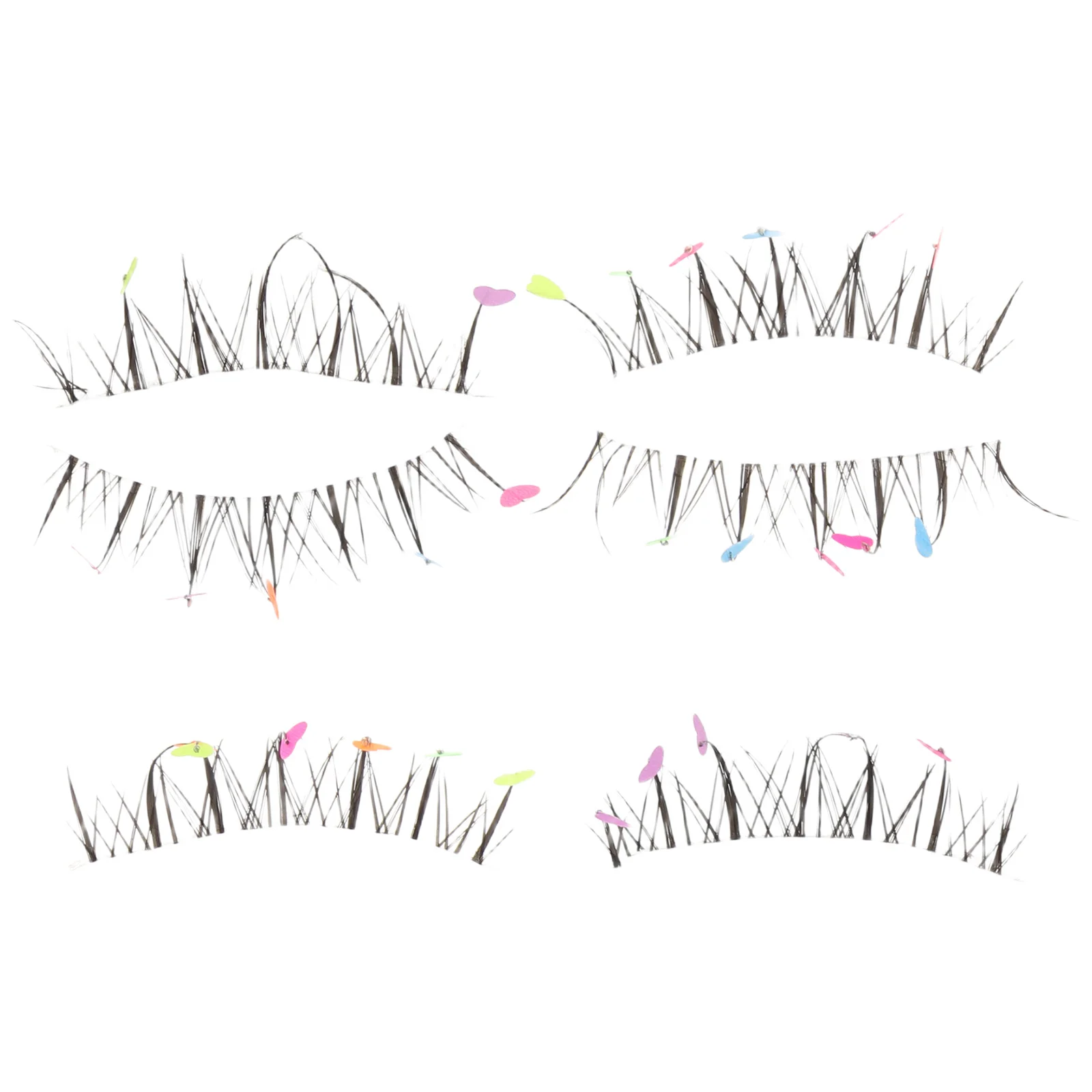 

1 Box Colorful Heart-Shaped False Eyelashes Manga Inspired Natural-Looking Fake Lashes for Cosplay Halloween Stage Performances