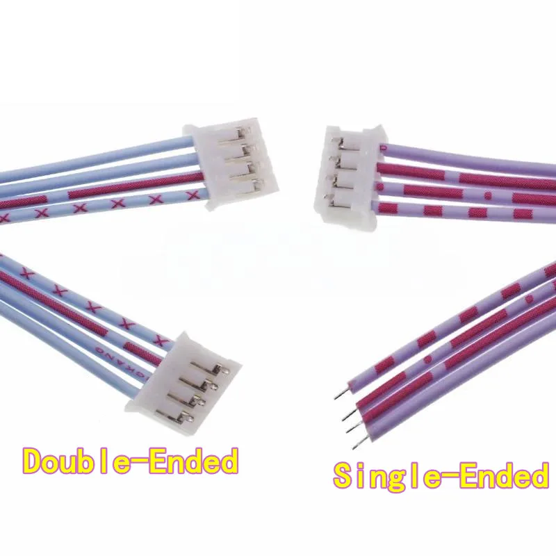 10PCS PH2.0mm Red-White Flat Cable Terminal Wire 2/3/4/5/6/8–10P Single/Double-Ended Electronic Connection Wire 200mm Length