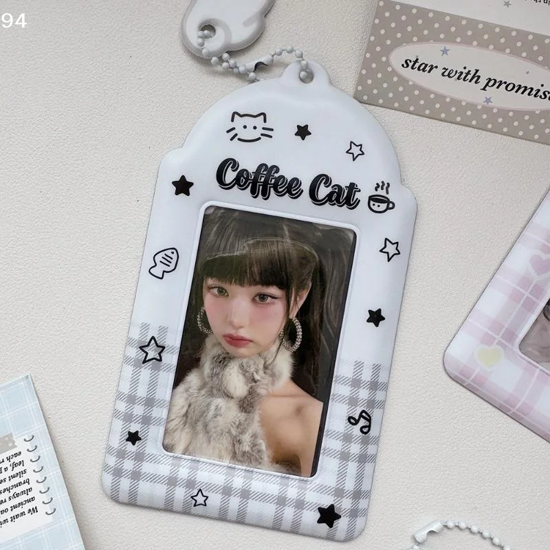 3 Inch Photo Card Case Kpop Idol Photocard Protector Display Card Sleeve Angel Wings Photo Card Holder Pendant Keychain Gift