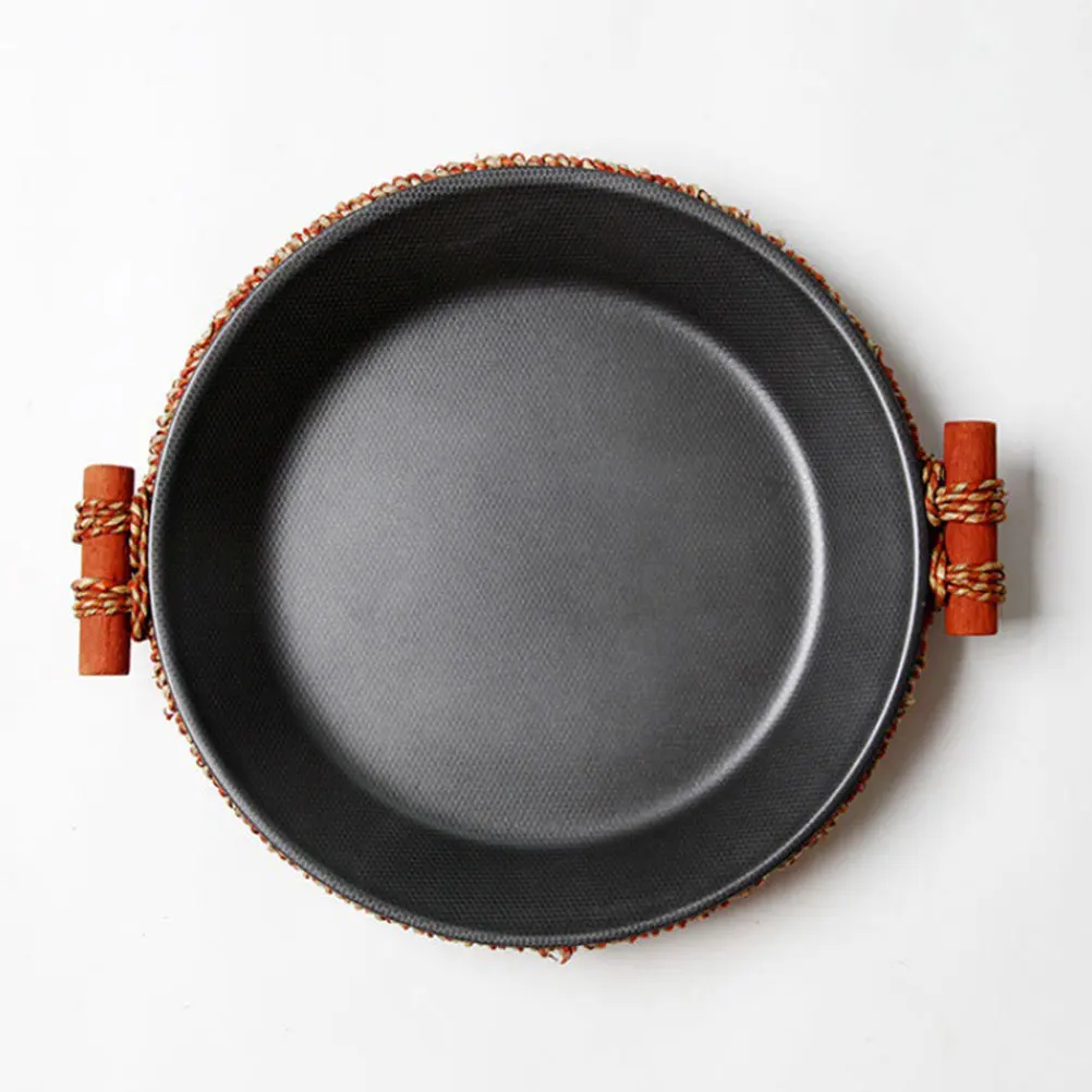 

1Set Iron Steak Plate Round Non-Stick Steak Pan Kitchen Cooking Serving Dish Smooth Surface Grill Pan Serving Plate