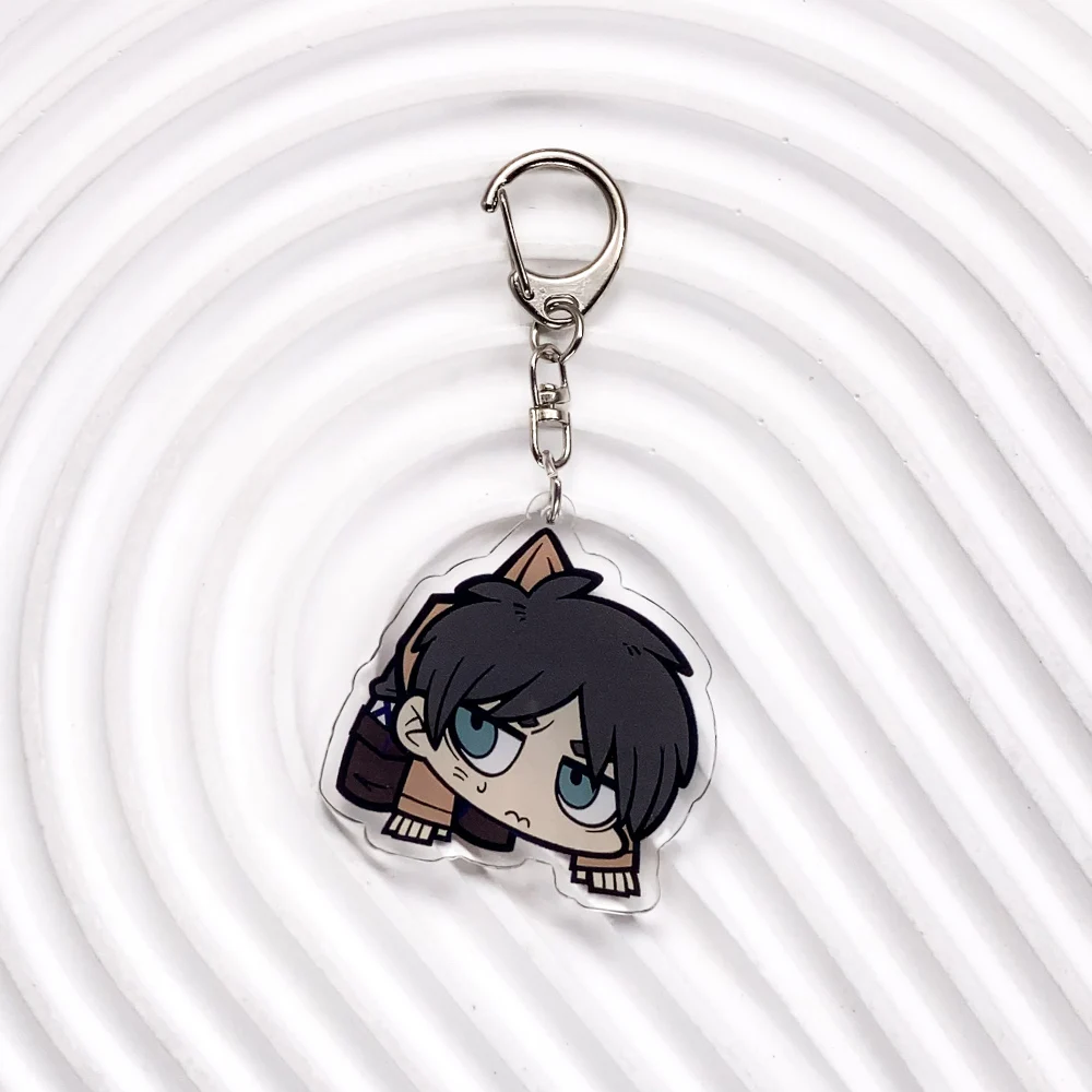 شخصيات أنيمي هجوم على تيتان الاكريليك سيارة المفاتيح اكسسوارات Kawaii حقيبة سحرية على ظهره قلادة كيرينغ هدايا للأصدقاء #6