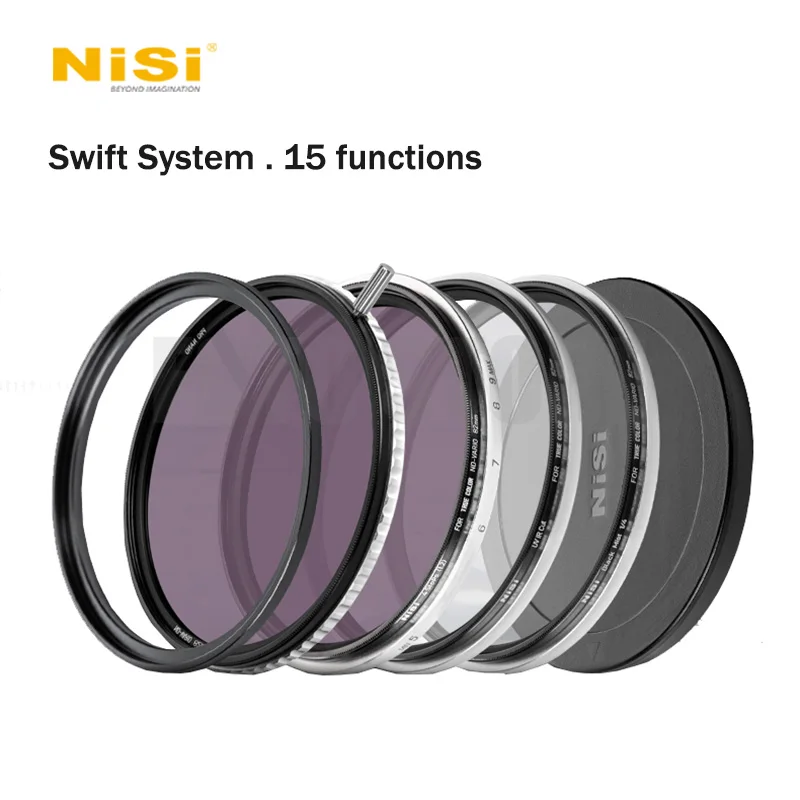 Nisi ND 1-5 Stops Black Mist 1/4 Swift Lens Filter Kits UV Filter Variable Adjustable Neutral Density 67mm 72mm 77mm 82mm 95mm