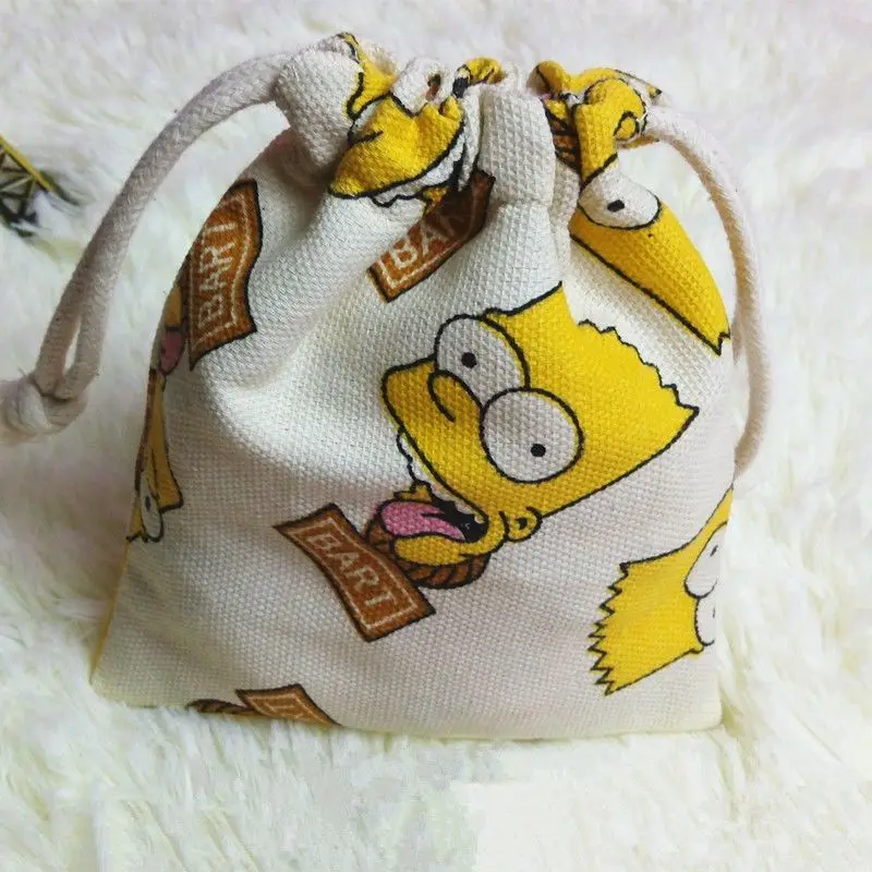 The Simpsons Aufbewahrungstasche, Bart Simpson Cartoon und niedliche Geldbörse, tragbar für Ausflüge, große Kapazität, Kordelzug-Kosmetiktasche – Detail 2