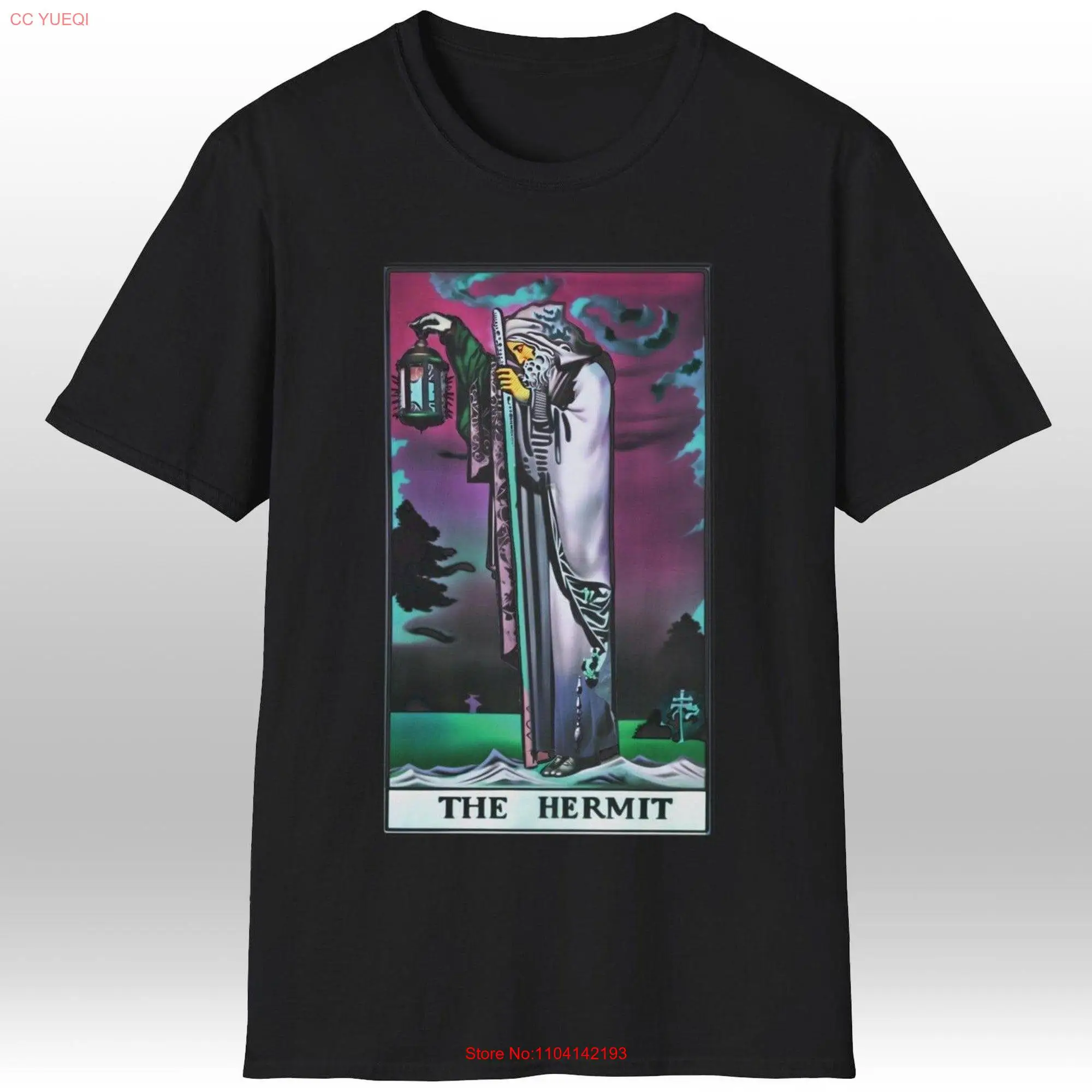 Psychedelic Surrealist Tarot The Hermit T Shirt long or short sleeves