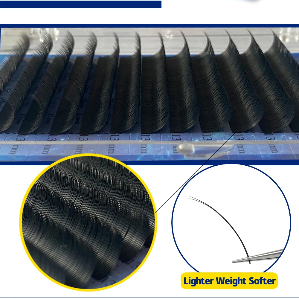 Lashonly Weicher Ellipse Flache Wimpern Verlängerung Großhandel Kaschmir Nerz Split Tipps Matte Falsche Wimpern Extensions Liefert Volumen – Detail 4