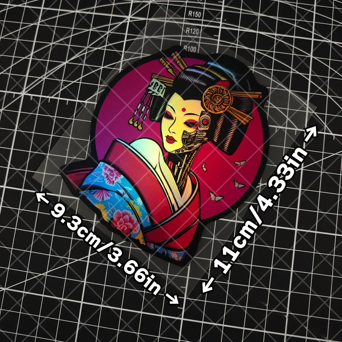 1PC Japanese-Style Geisha Sticker | Create Style Exquisite Decal Ideal For Laptops Skateboards Journal Covers Theme