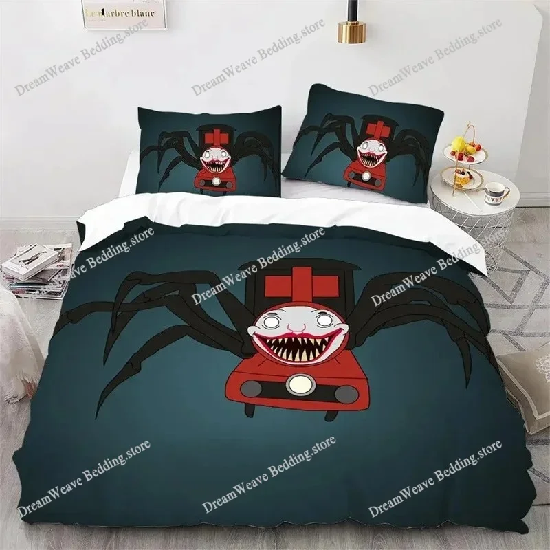 Choo Choo Charles Bedding Set Single Twin Full Queen King Size Bed Set Adult Kid Bedroom Duvet Cover Sets 3D Print Game Bed741