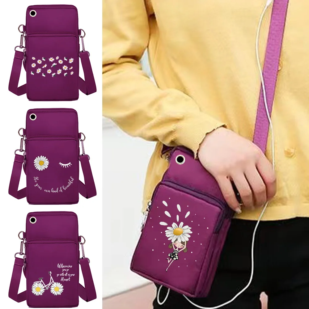 Unisex Mobile Phone Bags Waterproof Case for Huawei Xiaomi IPhone HTC LG Shoulder Satchels Women Pouch Daisy Series Wrist Pack