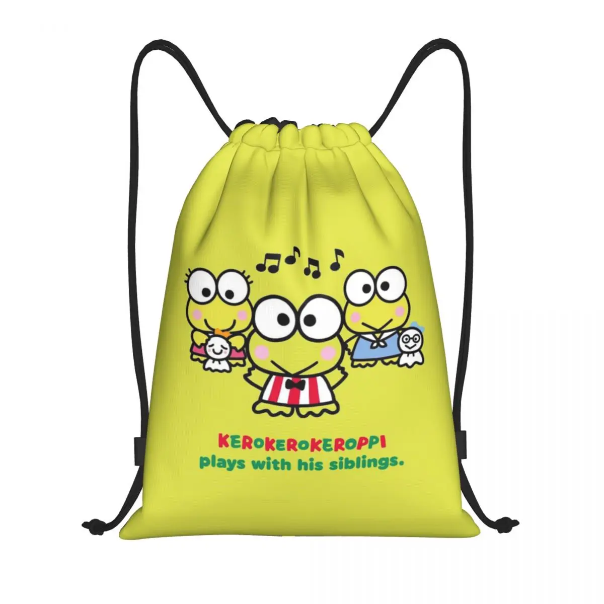 Custom Keroppi Manga Anime Drawstring Backpack Women Men Gym Sport Sackpack Foldable Training Bag Sack