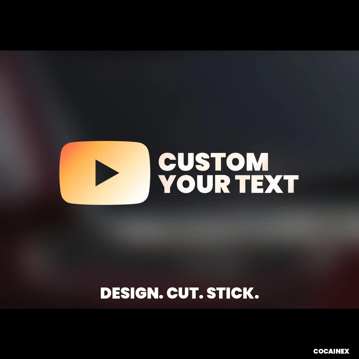 Customized YouTube Username Sticker – Iridescent PVC Vehicle Decal, Durable Weatherproof, Free Preview