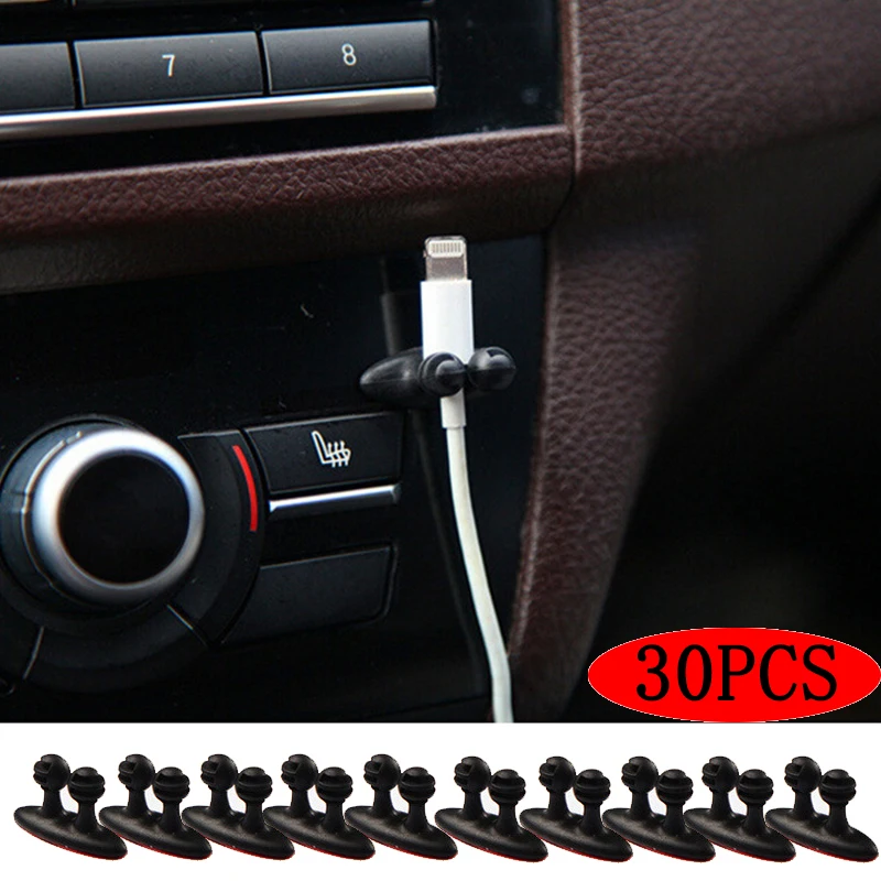 

1/20/30PCS Car Self Adhesive Cable Manager Mobile Phone Charger Cable Line Organizer Clasp Clamp Auto Interior Accessories