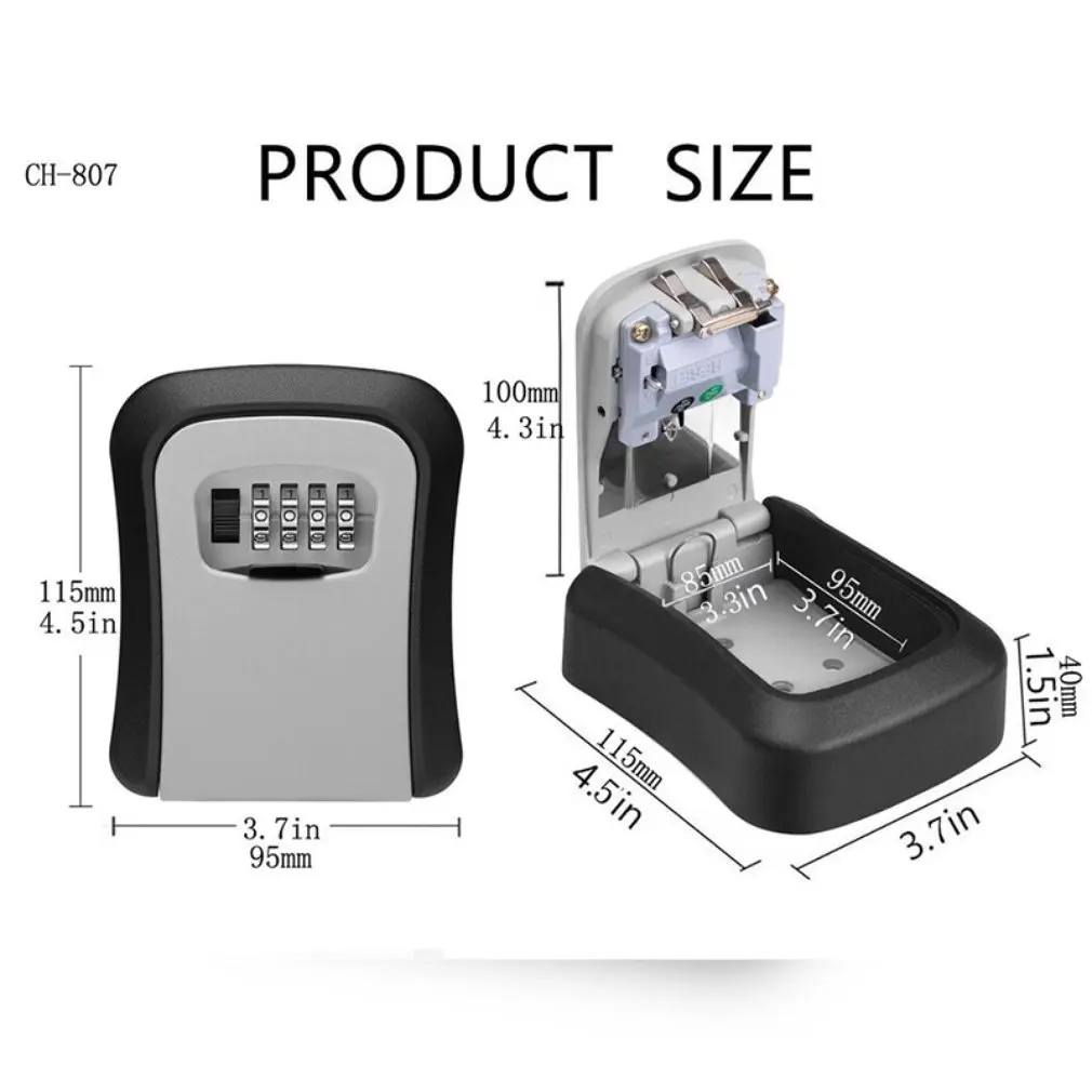 Serratura a chiave per montaggio a parete serratura di sicurezza con codice Password a 4 cifre nessuna chiave per l'organizzatore della scatola di immagazzinaggio segreta sicura della chiave dell'ufficio domestico