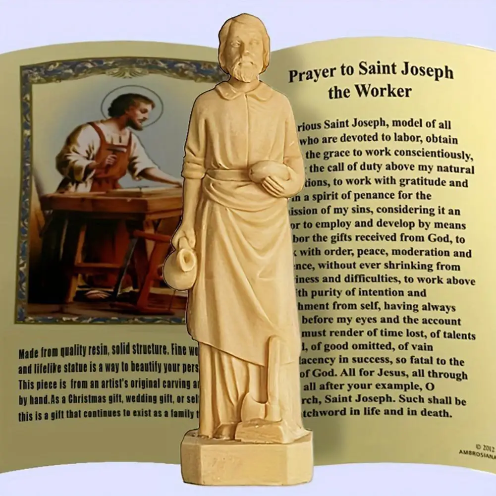 8*2.5cm Saint Joseph Statue Tall Saint Joseph Figurine Resin Carpenter Joseph Sculpture Good Luck