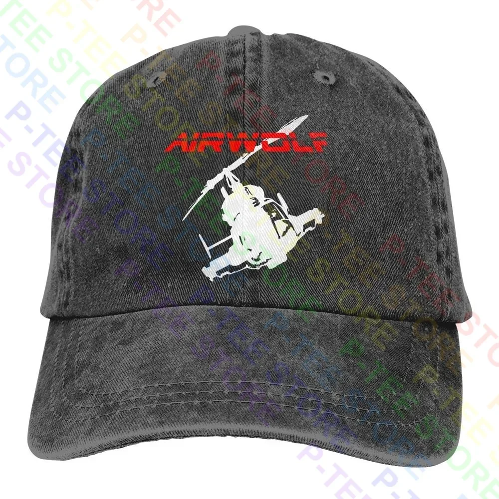 

Airwolf Helicopter 80'S Tv Show Washed Denim Baseball Cap Trucker Hats Style Headwear