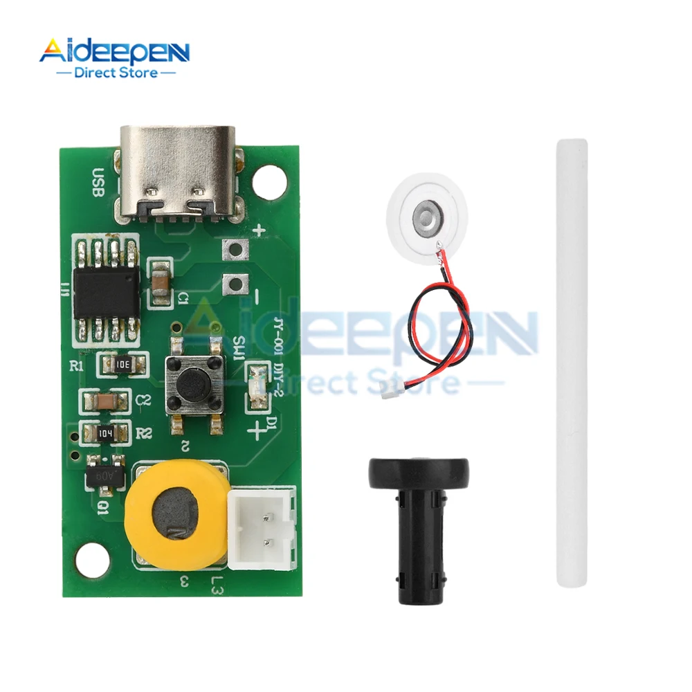 Módulo humidificador en aerosol ajustable de 3 velocidades, tablero de Control de atomización, nebulizador ultrasónico DIY, interfaz de TYPE-C DC 5V 1,5-2W