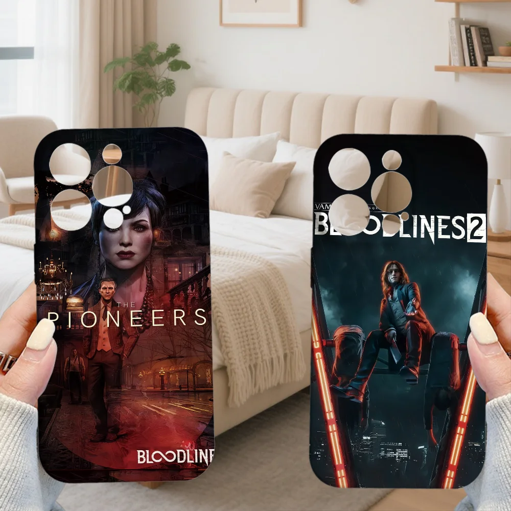 

V-Vampire the masquerade bloodlines 2 phone case For Samsung S25 S24 S23 A07 A17 A06 4G 5G Glossy HD Hard Cover Film Shell