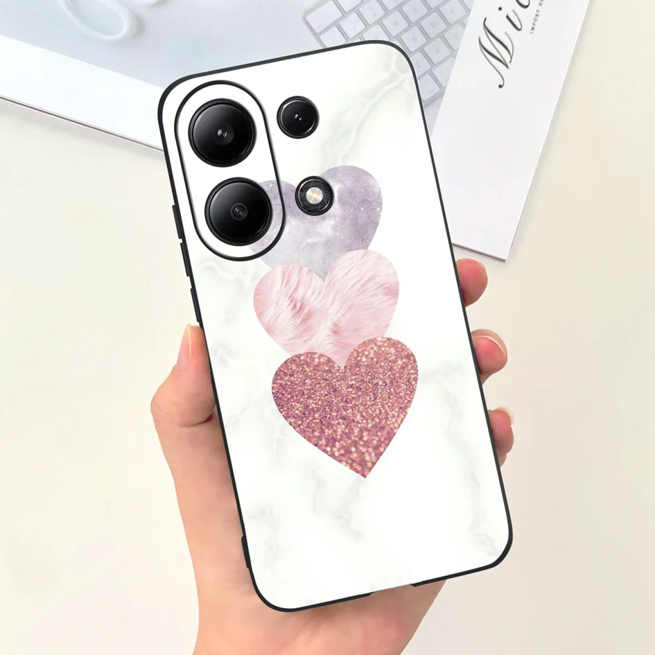 For Xiaomi Redmi Note 13 4G 2024 Case Popular Marble Flower Moon Funda Soft Silicone Phone Cover For Redmi Note 13 Pro 4G Bumper