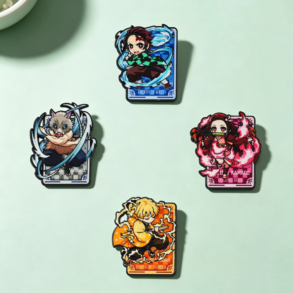 4pcs/set Cartoon Anime Pins Cosplay Brooches Cute Character Pins Metal Badge Backpack Lapel Badges Jewelry Accessories Gifts view 3