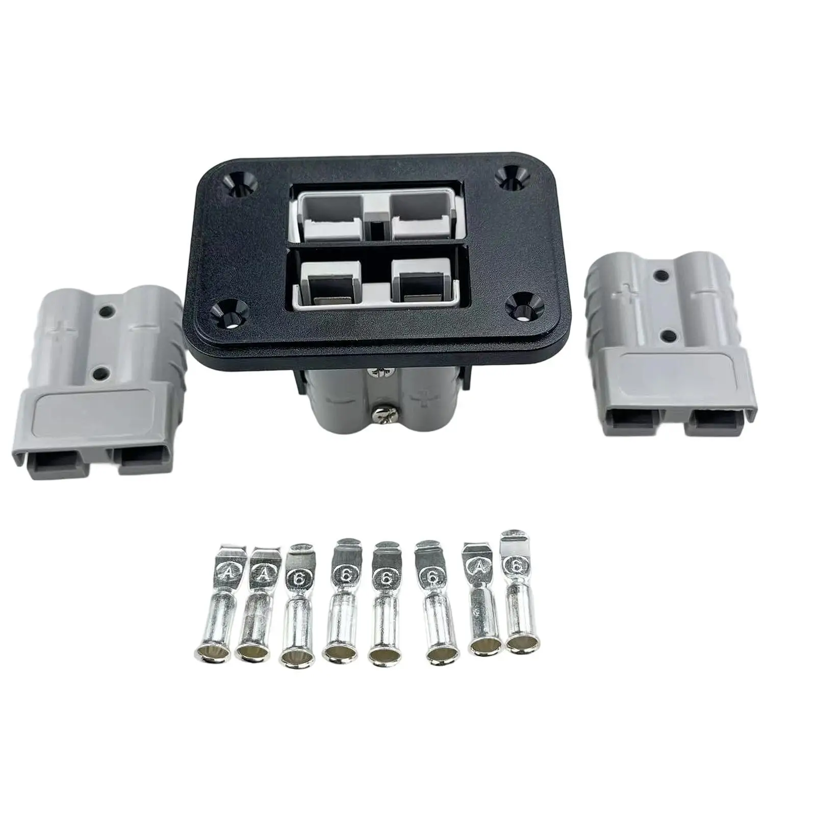 50A Plug Mounting Panel with Flat Contact Technology for Caravan RV Boat Truck Battery Quick Connect Kit