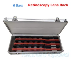 E03-5 Retinoscopy Trial Board Lens Rack Set Kit 6 Plastic Bars 30 Lenses Aluminum Case